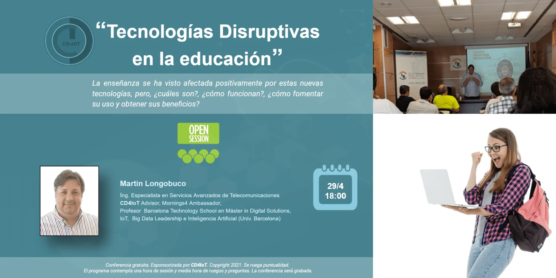 En este momento estás viendo Charla sobre tecnologías Disruptivas en Educación